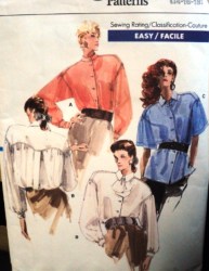 7045 VOGUE EZ SS-LS BUTTON YOKE COLLAR SHIRTS PATTERN 14-18 +1/2
